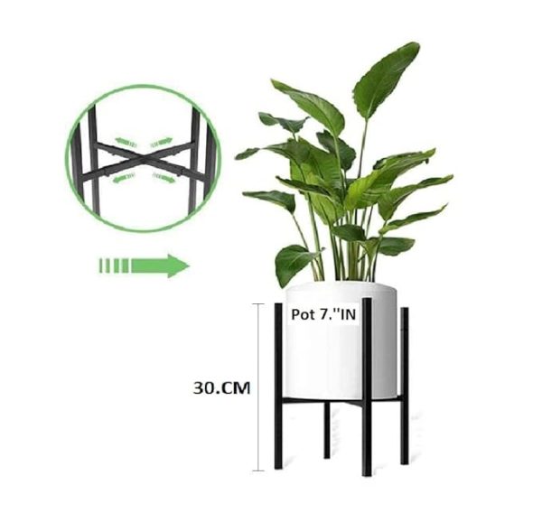 Rare Bird  Metal Plant Stand- Including Only 1 Piece Planter Stand With Pot,Mid Century Modern Tall Metal Pot Stand Indoor Flower Potted Plant Holder Plants Display Fits Up To Fit 8 Inch Planter,Black Brand: New Mark Impex - Image 5