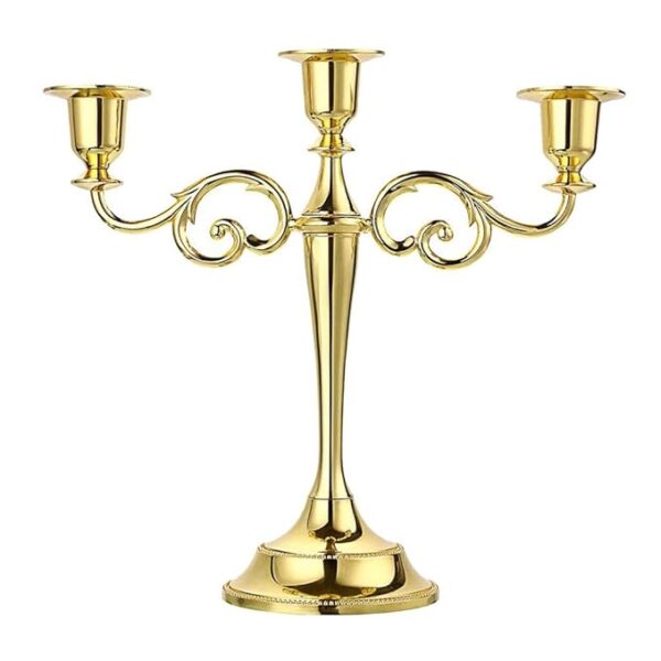 Rare Bird European 3 Arms Candelabra Candle Holder for Decoration Golden Home Event - Image 2