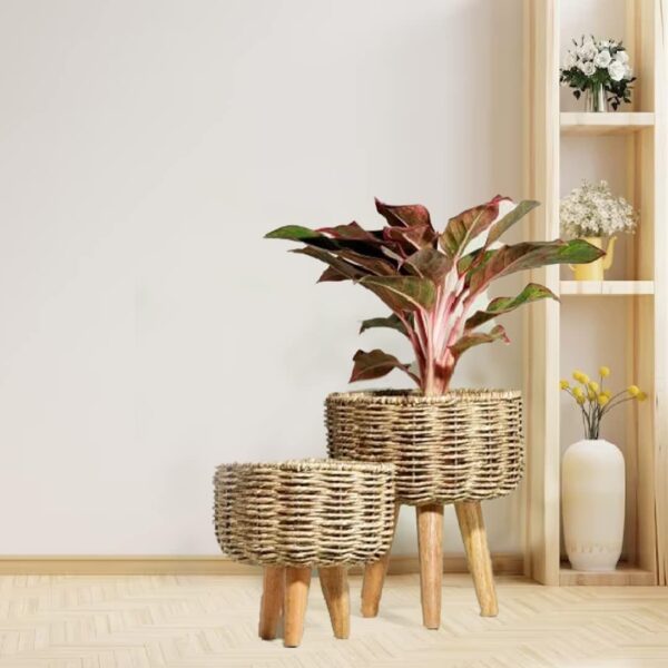 Handmade Twisted Jute Rope Planters For Indoor Plants/Jute Baskets/Plant Container/Gamla For Indoor Home Decor&Outdoor Balcony/Garden -Set Of 2,Brown - Image 8