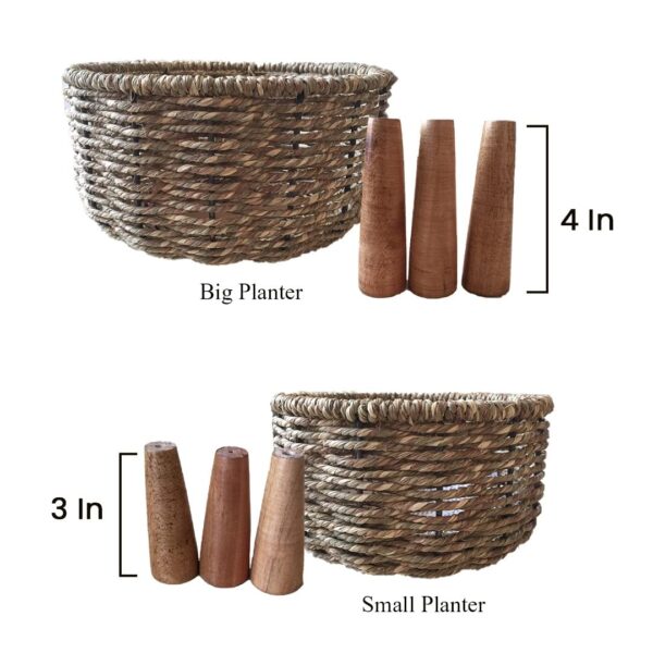 Handmade Twisted Jute Rope Planters For Indoor Plants/Jute Baskets/Plant Container/Gamla For Indoor Home Decor&Outdoor Balcony/Garden -Set Of 2,Brown - Image 9