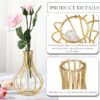 Gold Decorative Metal Flower Golden Vase, Gold, Test Tube Glass Shape, Iron Art Frame, Decorative Holder for Home, Office, Wedding - Image 7