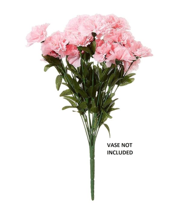 Rare Bird Beautiful Decorative Artificial Carnation Flower Bouquet for Home décor (50 cm Tall, 18 Flower Stems, Light/Pink) - Image 5