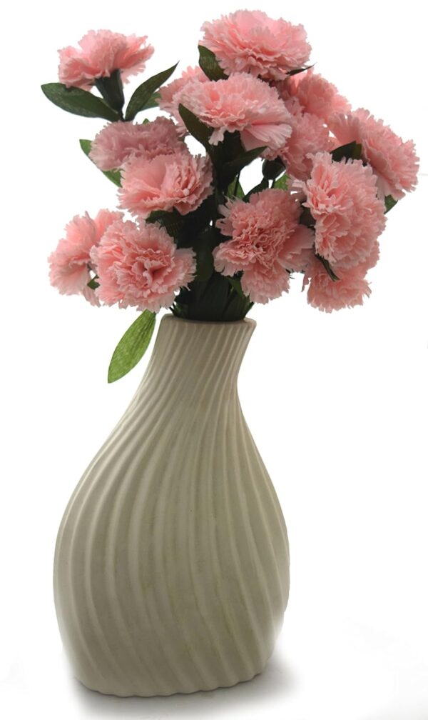 Rare Bird Beautiful Decorative Artificial Carnation Flower Bouquet for Home décor (50 cm Tall, 18 Flower Stems, Light/Pink) - Image 4